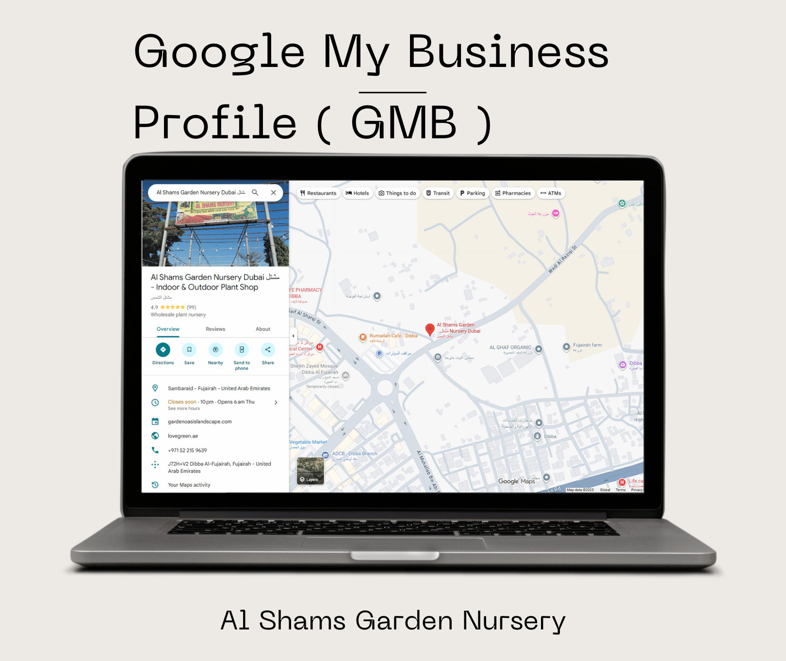 Al Shams Nursery Garden Google My Business Creation
